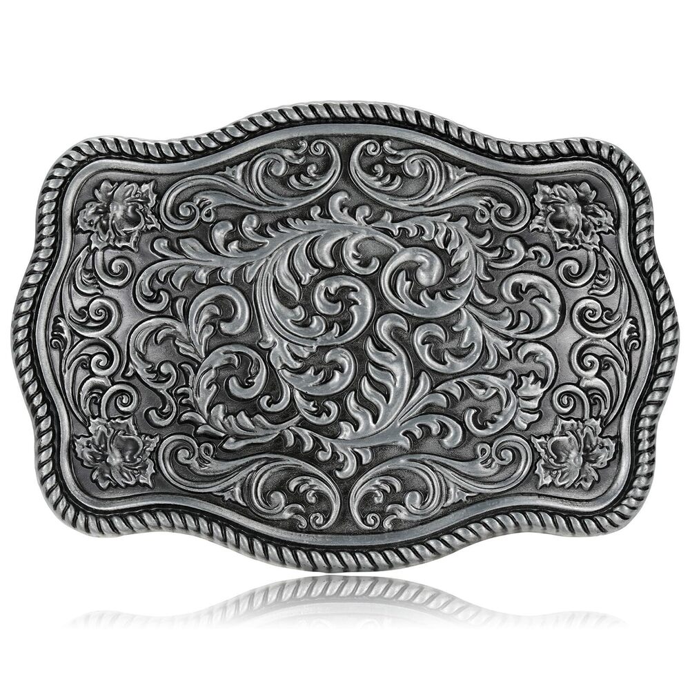 6808 Engraved Floral Belt Buckles Western Cowboy Belt Buckle Vintage Large